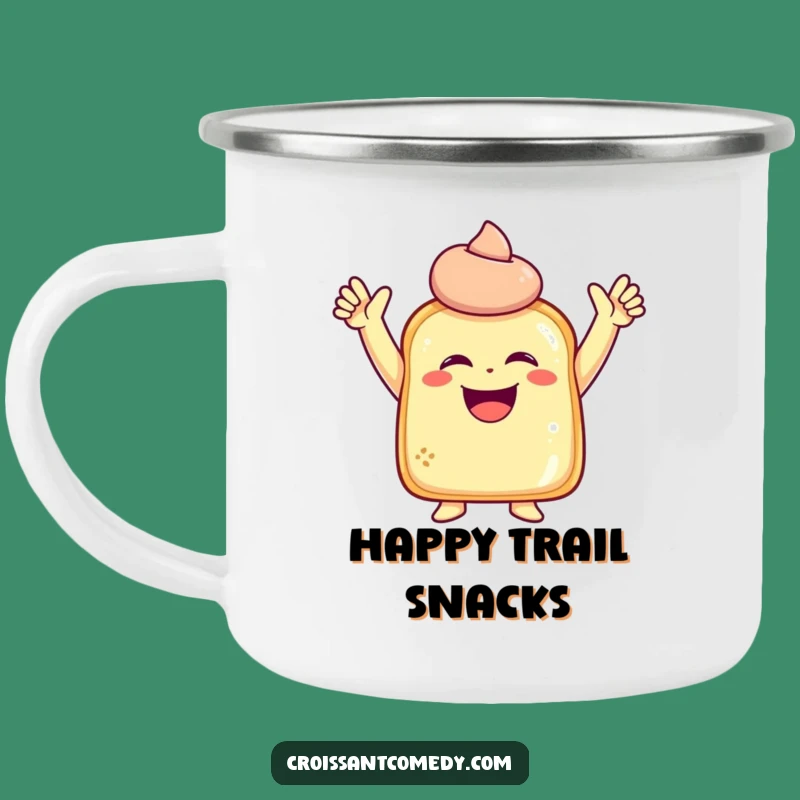 Funny Laughing Pastry Camping Mug: Outdoor Joy with a Happy Character