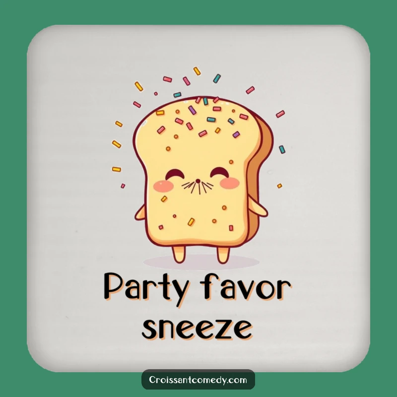 Funny Sneezing Bread Coaster: Protect Surfaces with Sprinkle Showers