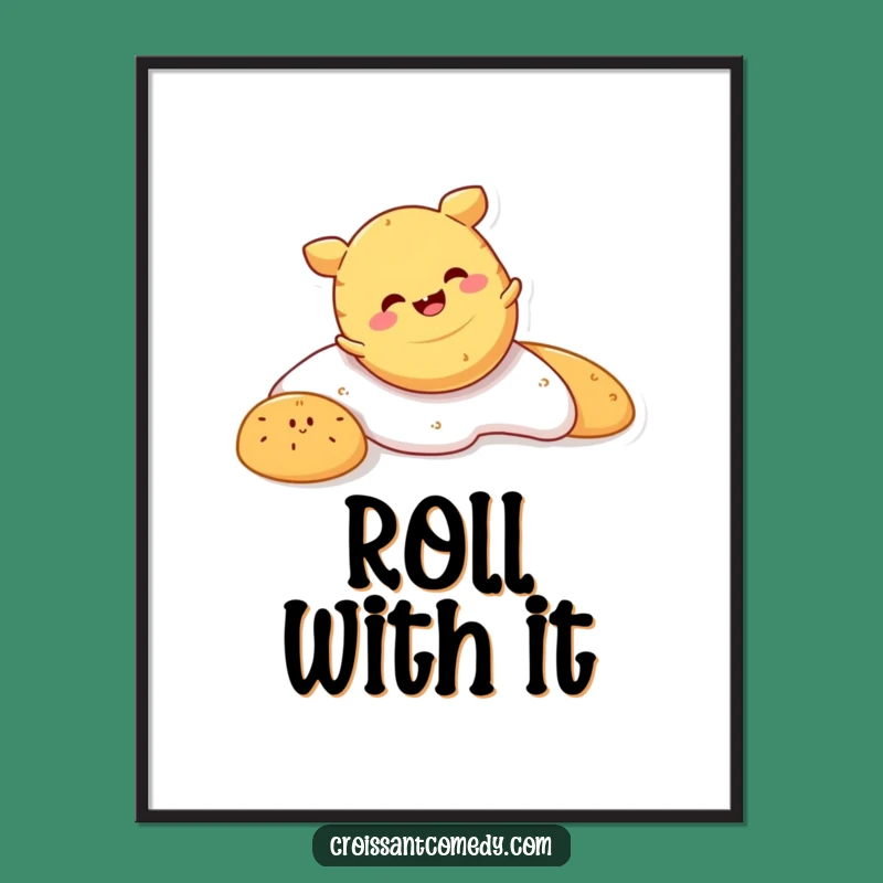 Funny Crescent Roll Poster: Glee-filled Pastry Character Art for Your Wall