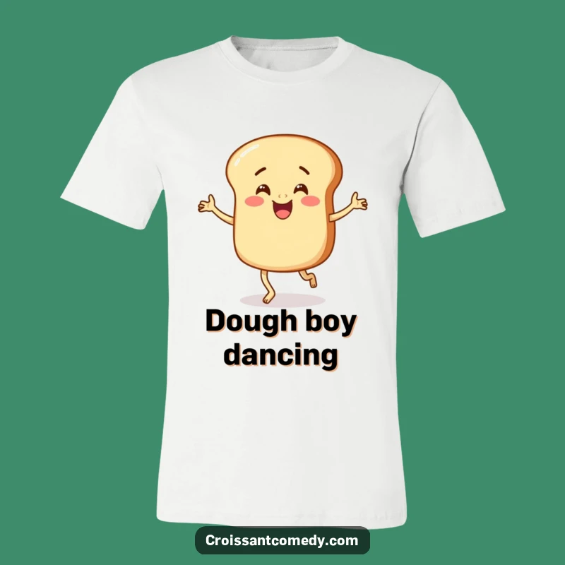 Funny Bread Jig T-Shirt: Wearable Humor with a Happy Bread Character