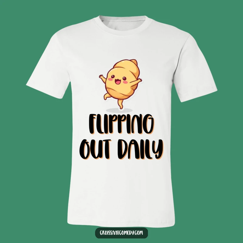 Funny Croissant Cartwheel T-Shirt: Wear the Bubbly Delight