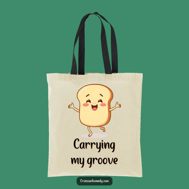 Funny Bread Jig Tote Bag: Carry Your Laughs with a Happy Bread Character